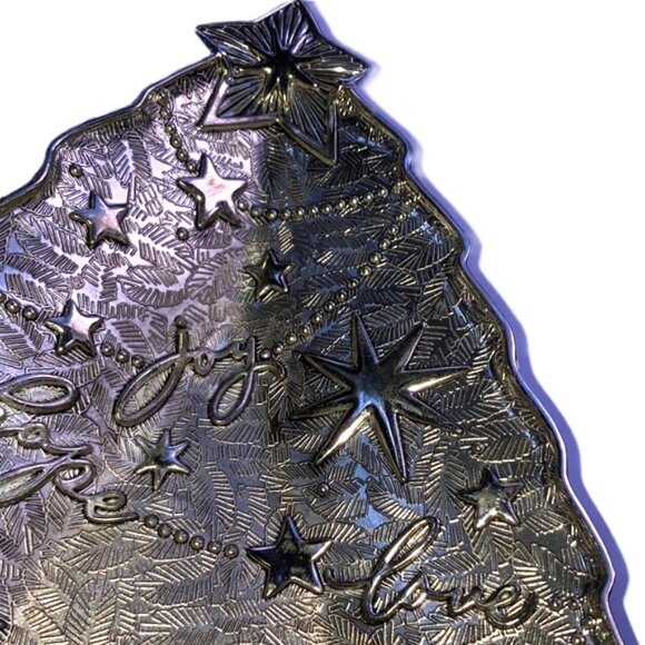 HALLMARK 1995 Vintage Christmas Holiday Tree Candy Trinket Dish Joy Hope Love 8" - Picture 3 of 12